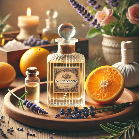 eau de cologne dans une assiette avec de lorange