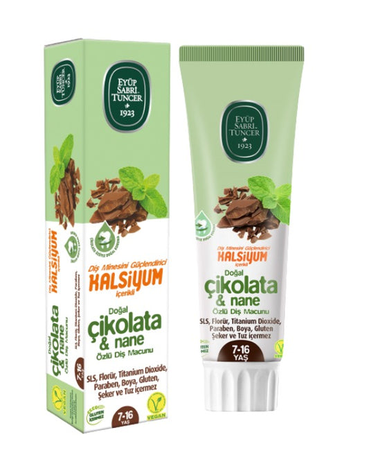 Çikolatalı-Naneli Diş Macunu (7-16 yaş) EYÜP SABRİ TUNCER - 75ML 🍫🌿