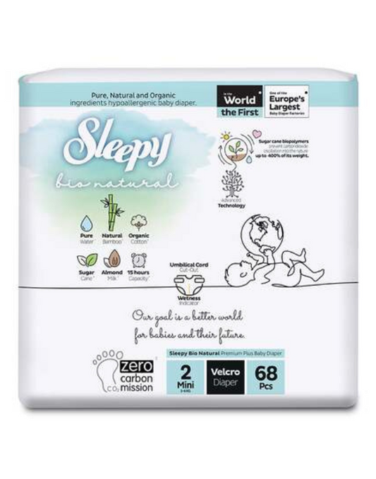 SLEEPY Couche Bio Natural (3-6KG) 68pcs 👶