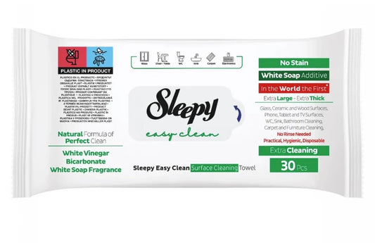 Sleepy Easy Clean Lingette de Nettoyage de Surface "Vinaigre Blanc" - 30 pcs 🧽